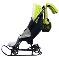 Санки-коляска &laquo;Наши детки 5-1&raquo; с жирафом, цвет лимонный