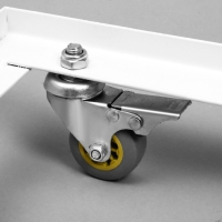 Корзина-накопитель складная, на колесах, 1 полка, 60&times;40&times;80 см, цвет белый