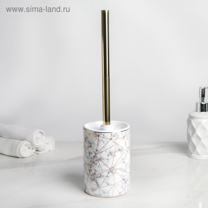 Ёршик для унитаза с подставкой &laquo;Лили&raquo;, 9,5&times;9,5&times;37 см, цвет белый