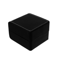 Шкатулка под часы 1 отделение "Чёрная с белой строчкой" матовая 7,5х11х10,3 см Шкатулка под часы 1 отделение "Чёрная с белой строчкой" матовая 7,5х11х10,3 см