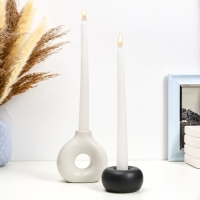Набор подсвечников "Меланд и Эдвард" белый и черный, 2шт/5х10см/4х7см Набор подсвечников "Меланд и Эдвард" белый и черный, 2шт/5х10см/4х7см