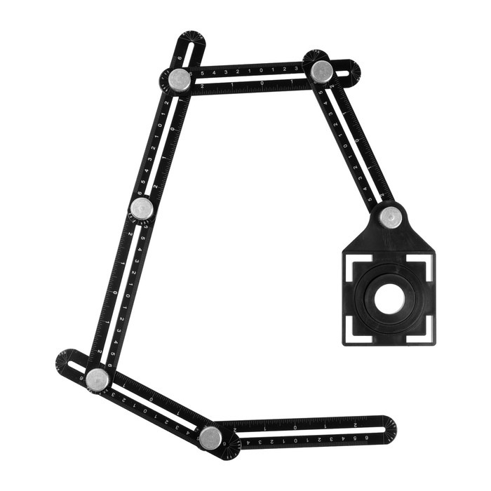 Складная линейка ТУНДРА, для позиционирования отверстий при сверлении, 6 углов, 25-45-60 Складная линейка ТУНДРА, для позиционирования отверстий при сверлении, 6 углов, 25-45-60