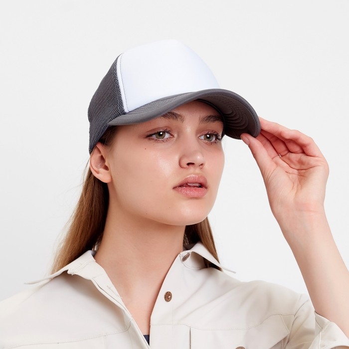 Бейсболка женская с сеткой MINAKU, цвет серый, размер 56-58