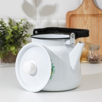 Чайник эмалированный &laquo;Дары лета&raquo;, 3,5 л, цвет белый