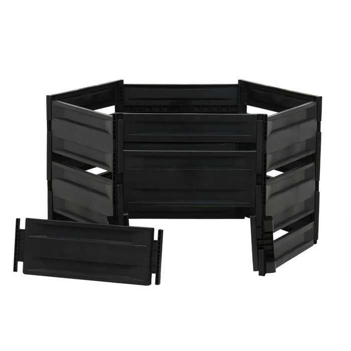 Компостер пластиковый, 600 л, 125 &times; 105 &times; 70 см, чёрный