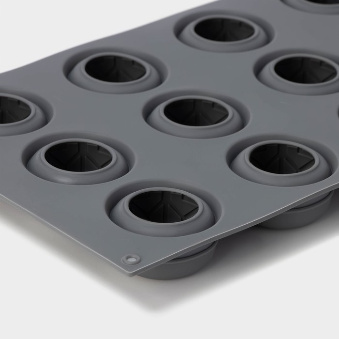 Форма для выпечки и муссовых десертов KONFINETTA &laquo;Паутина&raquo;, силикон, 29,5&times;17,5&times;2,5 см, 12 ячеек (4,2&times;2,5 см), цвет серый