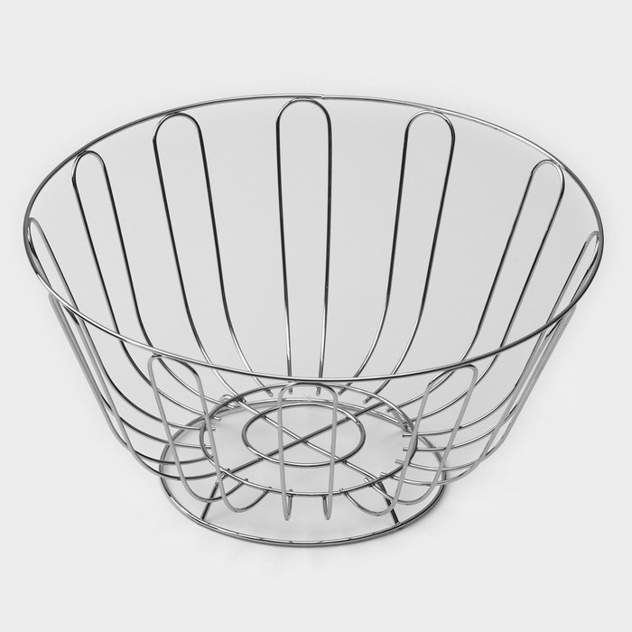 Фруктовница Доляна, 23&times;23&times;11 см, хром