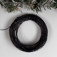 Гирлянда &laquo;Нить&raquo; 20 м роса, IP20, чёрная нить, 200 LED, свечение белое, 12 В