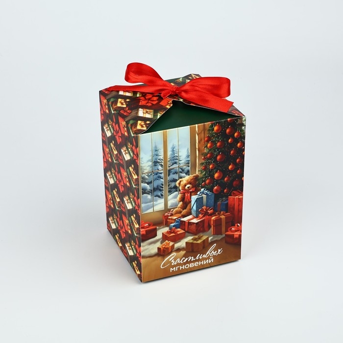 Коробка подарочная новогодняя складная &laquo;Счастливых мгновений&raquo;, 12 х 18 х 12 см, Новый год