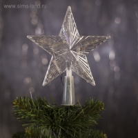 Светодиодная верхушка на ёлку &laquo;Звезда прозрачная&raquo; 15 см, 10 LED, провод 2 метра, 220 В, свечение RG/RB