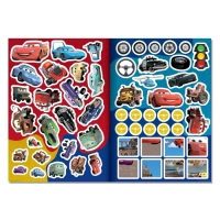 Набор &laquo;Учим цвета и решаем задачки&raquo;: 2 книги-раскладушки + многоразовые наклейки + 2 маркера, Тачки