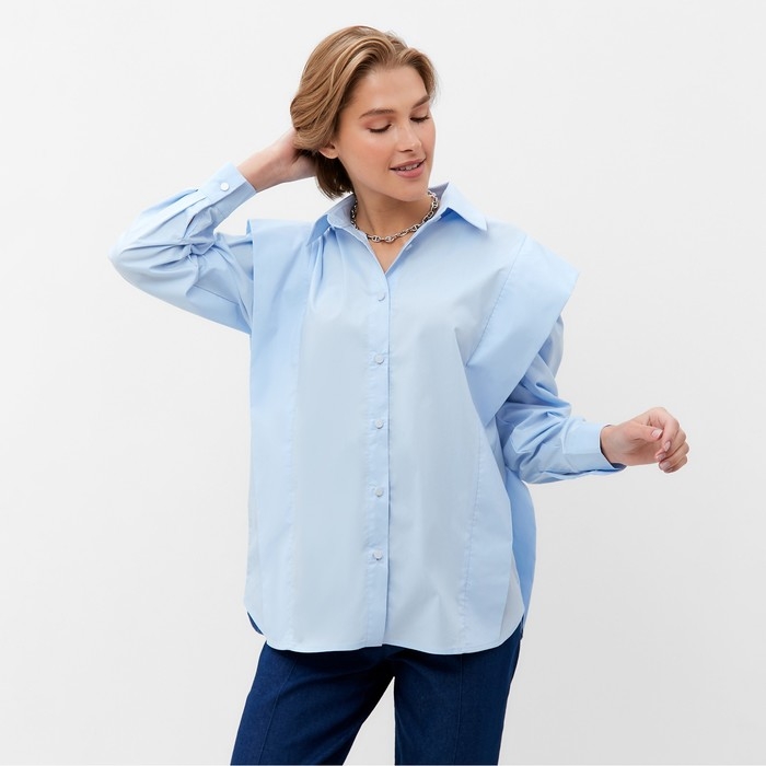 Блузка женская MINAKU: Casual Collection цвет голубой, р-р 48 Блузка женская MINAKU: Casual Collection цвет голубой, р-р 48