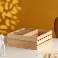 Кашпо деревянное с 4-мя отсеками 25х22х8,5 натуральное Кашпо деревянное с 4-мя отсеками 25х22х8,5 натуральное