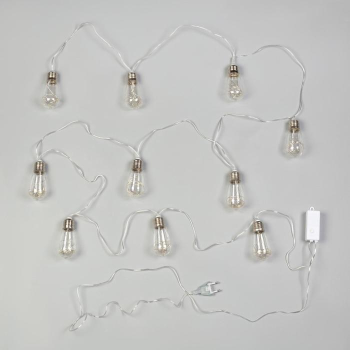 Гирлянда &laquo;Нить&raquo; 3 м с насадками &laquo;Лампа&raquo;, IP20, прозрачная нить, 80 LED, свечение мульти, 8 режимов, 220 В