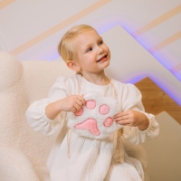 Сумка детская меховая &laquo;Лапка&raquo;, розовый, 23х18х2 см