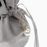 Мешочек бархатный с бусиной, 13х9 см, серый (фас. 10 шт)