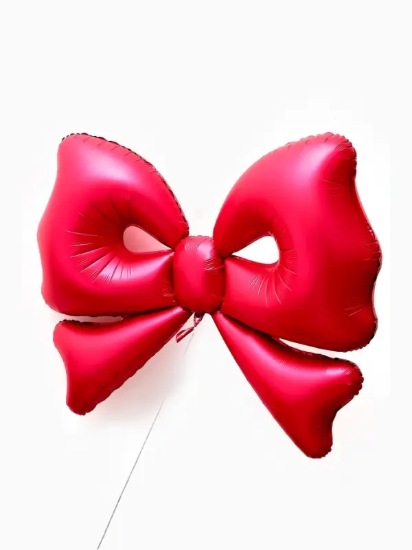 Воздушный шар фольгированный 50" "Бант" цвет красный матовый