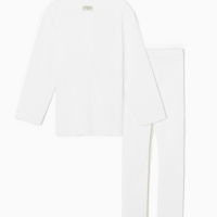 Костюм детский вязаный (кофта и брюки) MINAKU, цвет белый, рост 128 см