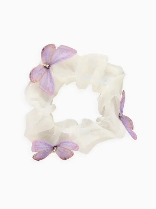 Резинка для волос &laquo;Бабочки&raquo; бежевая, Принцессы