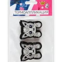 Термоаппликация &laquo;Котёнок с лапками&raquo;, 4&times;3.3 см, серая