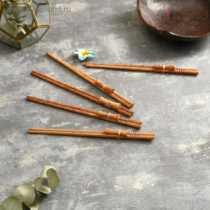 Палочки китайские &laquo;Трапеза&raquo;, 5 пар, 23&times;7.5&times;1.5 см, кокос