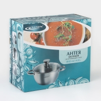 Кастрюля Катунь &laquo;Антея&raquo;, 4 л, d=22 см, капсульное дно, индукция, нержавеющая сталь, AISI - 201