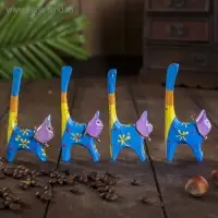 Сувенирный набор "Кошечки цветные под кольца" 4 штуки 7х5х10 см
