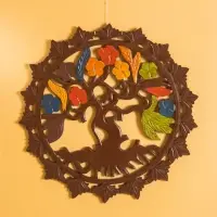 Панно "Древо жизни" МДФ, 40х40х1 см, разноцветная