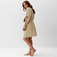 Халат женский Этель, цв. бежевый, р-р 50-52, 100% полиэстер, 300 г/м2 Халат женский Этель, цв. бежевый, р-р 50-52, 100% полиэстер, 300 г/м2