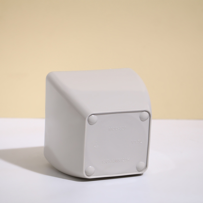 Кашпо для цветов, 13 &times; 13 см, 1,5 л, пластик, бежевое