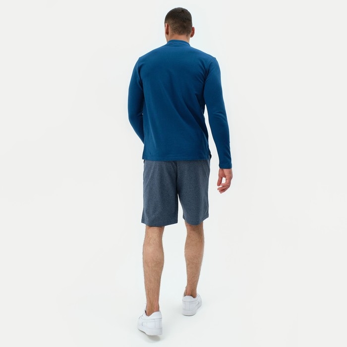 Футболка с дл. рукавом мужская MINAKU цвет синий, р-р 48