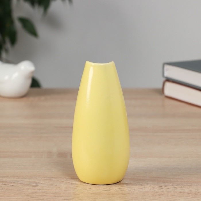 Ваза керамика настольная "Белен" 12,5х5 см, жёлтый