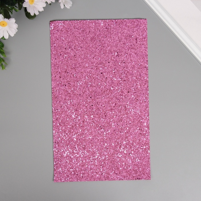 Лист для творчества иск.кожа Лист для творчества иск.кожа "Крупные блёстки" фуксия лист 33х20 см толщина 0,84 мм