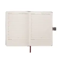 Ежедневник недатированный формат А5, с хлястиком, 80л, линия, пвх, Черный