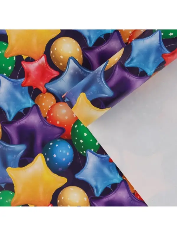 Бумага упаковочная глянцевая &laquo;Воздушные шары&raquo;, 70 х 100 см