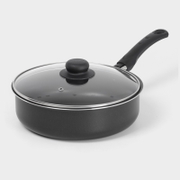 Сотейник Promo, 2.8 л, d=24 см, стеклянная крышка, антипригарное покрытие, алюминий, чёрный