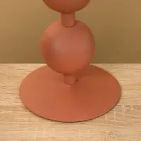 Подсвечник на 1 свечу текстурный "Терракотовый" с 3 сферами 10х10х25 см