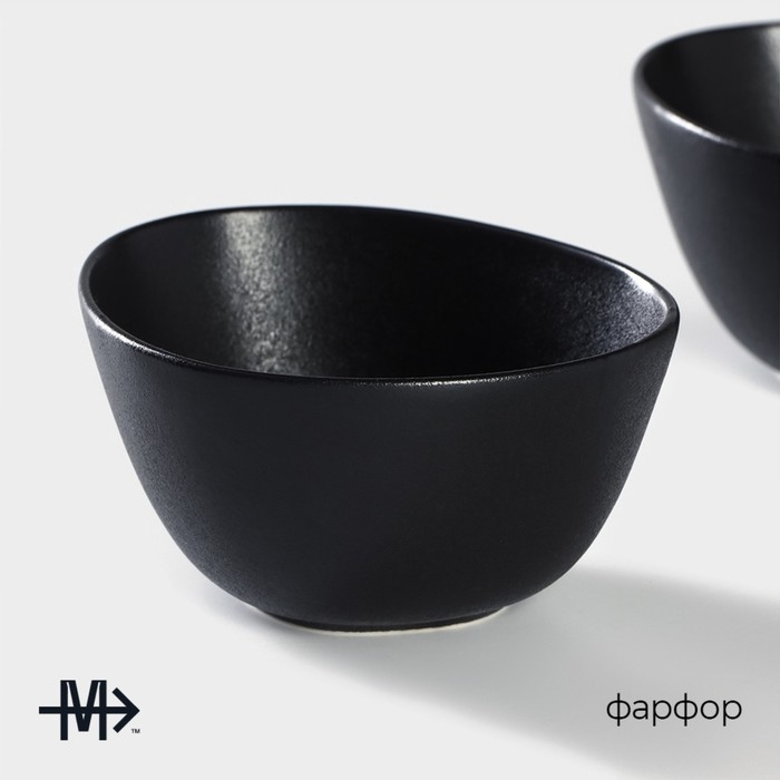 Салатник фарфоровый Magistro Carbon, 12&times;10,5 см, цвет чёрный