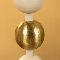 4 подсвечника на тарелке со сферами, фисташковый 25,5х22,5х32 см