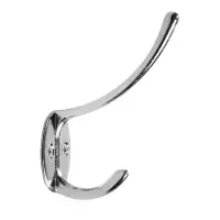 Крючок мебельный ТУНДРА TKd=014, двухрожковый, хром, 100 шт.