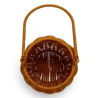 Корзина пластик 14 х 14 х 12 см, ручка17 см металл каркас коричневый