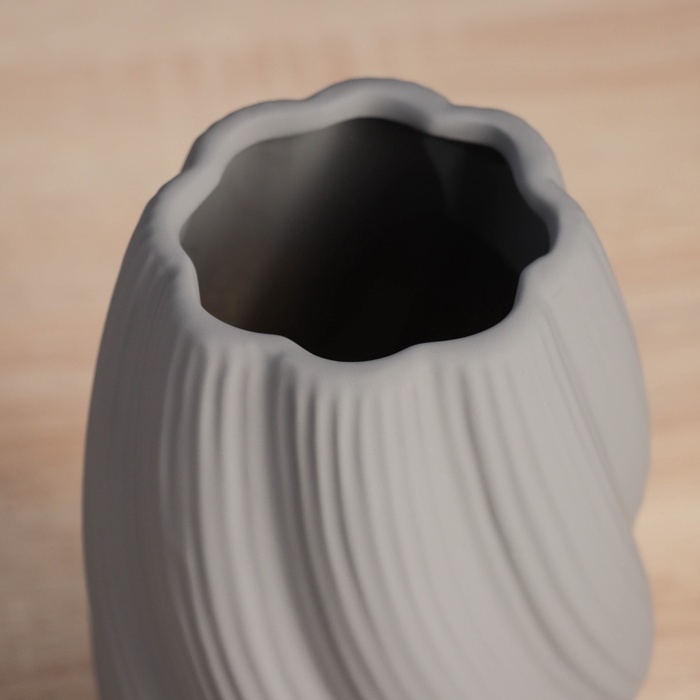 Керамическая ваза декоративная настольная &laquo;Кеннет&raquo;, для цветов, сухоцветов, 21&times;9 см, серый