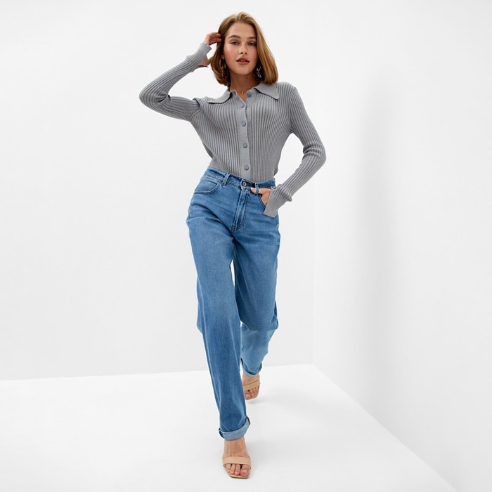 Джемпер женский MINAKU: Knitwear collection цвет серый, размер 42-44