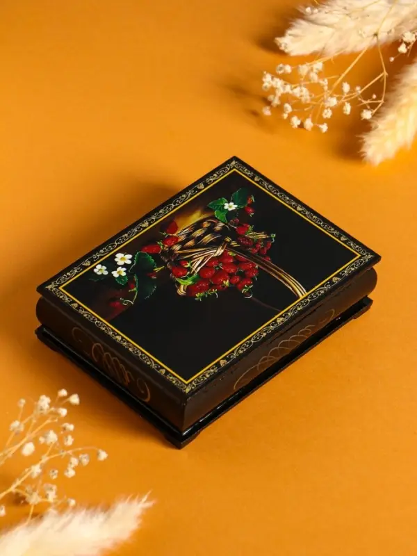 Шкатулка &laquo;Ягоды&raquo;, 10&times;14 см, лаковая миниатюра