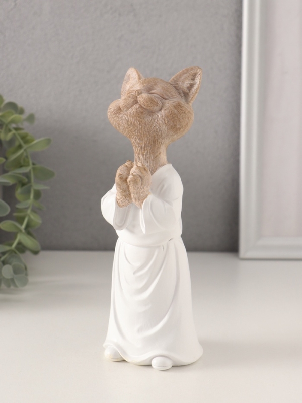 Сувенир полистоун "Кот-мастер карате" 6,5х6,5х18,5 см