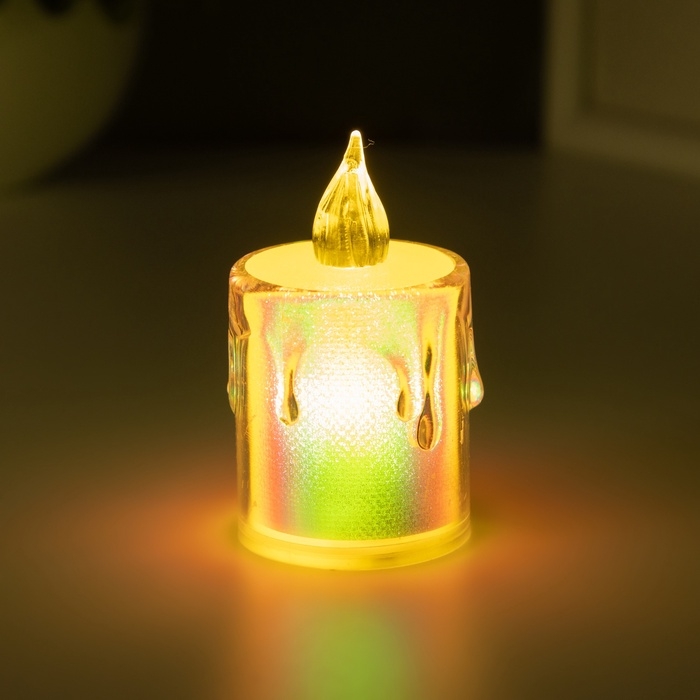 Светодиодная свеча, ночник LED RISALUX «Радужная», 0.3 Вт, 3.5×3.5×6.5 см Светодиодная свеча, ночник LED RISALUX «Радужная», 0.3 Вт, 3.5×3.5×6.5 см