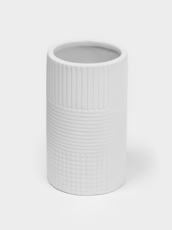 Набор для ванной "Полосы" 4 предмета (дозатор для мыла, 2 стакана,  мыльница)