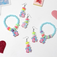Набор детский &laquo;Выбражулька&raquo; 2 предмета: серьги, браслет, единорожки, цвет МИКС