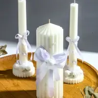 Свечи свадебные "Большая любовь" набор 3 шт (20,5 см + 2 шт по 22 см), белый