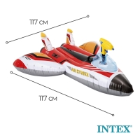 Плот для плавания &laquo;Самолет&raquo;, 117 х 117 см, с водной пушкой, от 3 лет, до 40 кг, 57536NP, цвет МИКС
